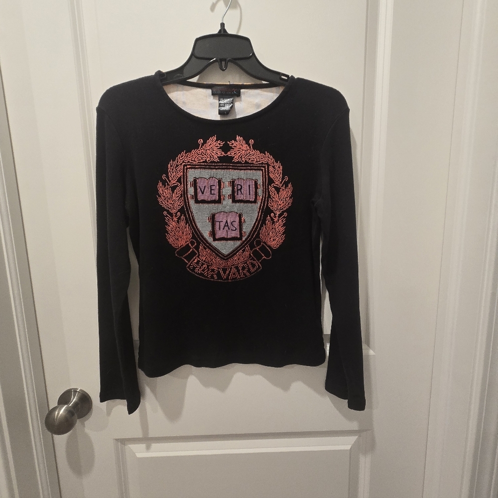 Harvard Black Long Sleeve Women's Top Size 3
